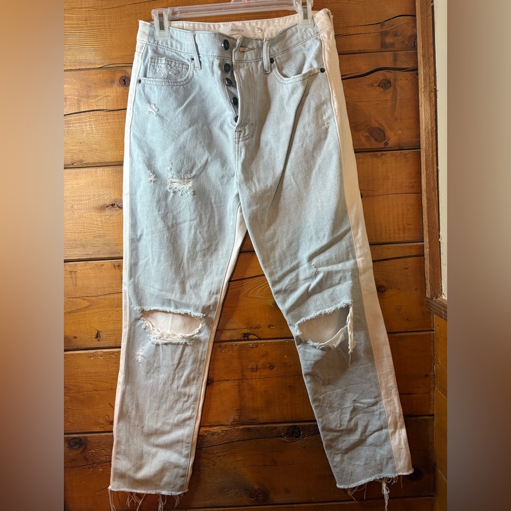 Hidden White and light blue Straight-Leg Jeans size 26